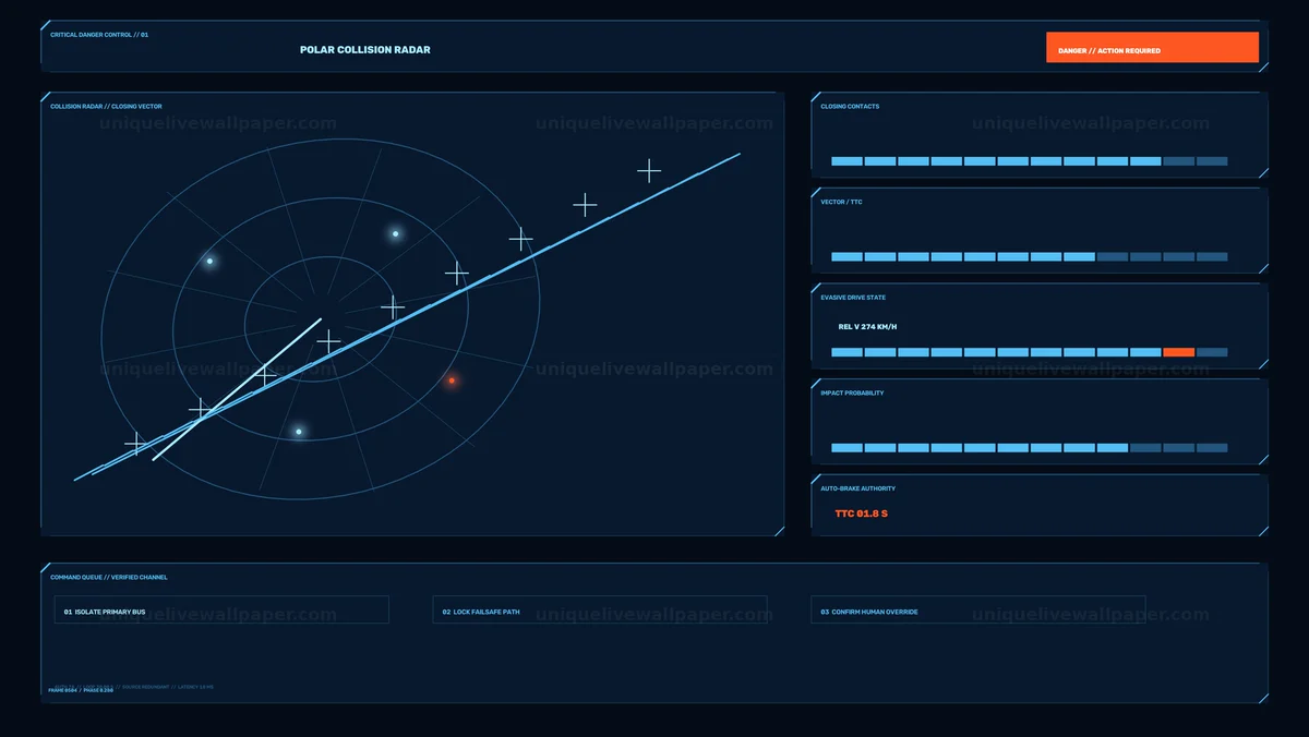 Automotive Collision Radar HUD Seamless Loop