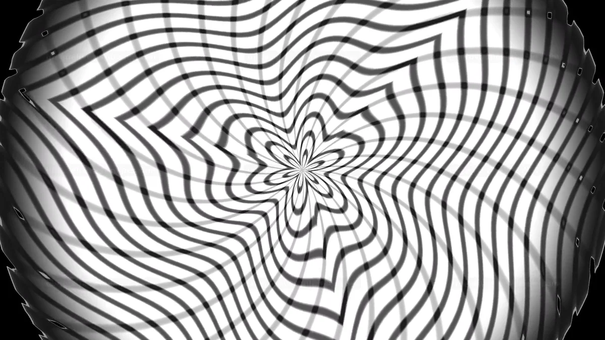 Black and White Warped Radial Grid Background Seamless Loop