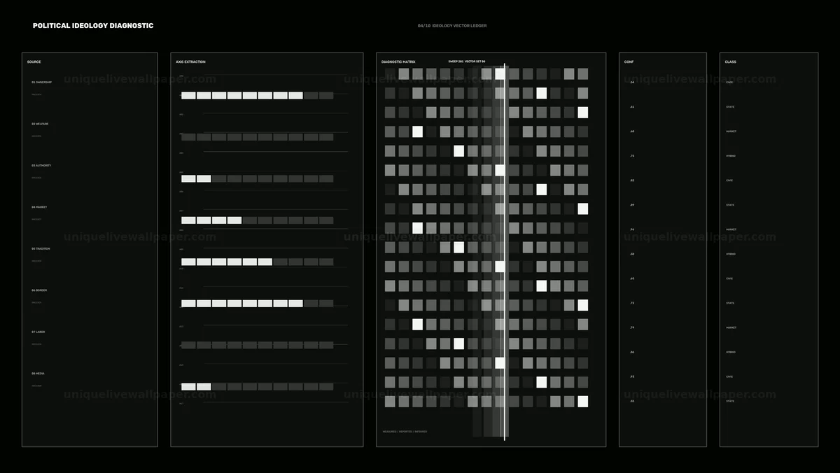 Political Ideology Diagnostic HUD Screen