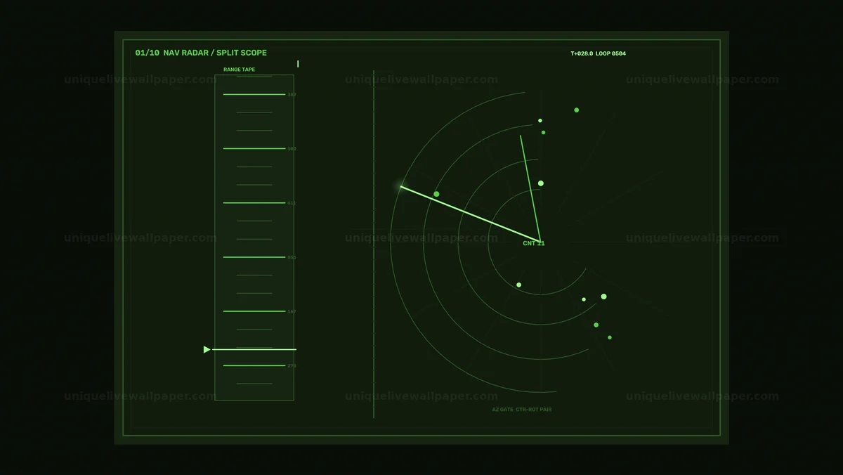Watermarked thumbnail for Sci-Fi Spacecraft Navigation Radar HUD Seamless Loop