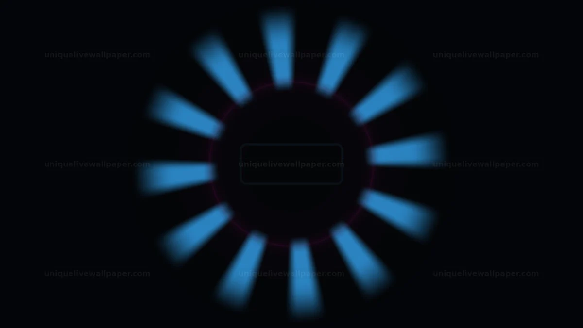 Blue Neon Radial Ring Copy Space Seamless Loop