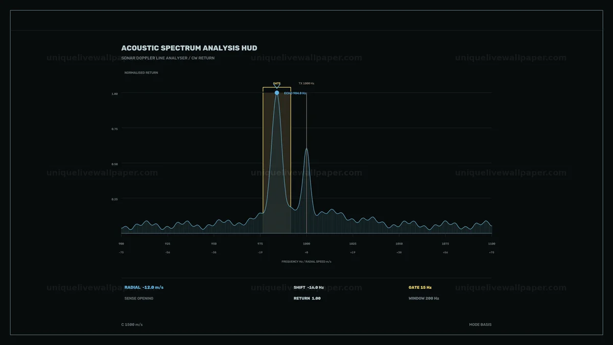 Acoustic Spectrum Analysis HUD and Sonar Graph Seamless Loop