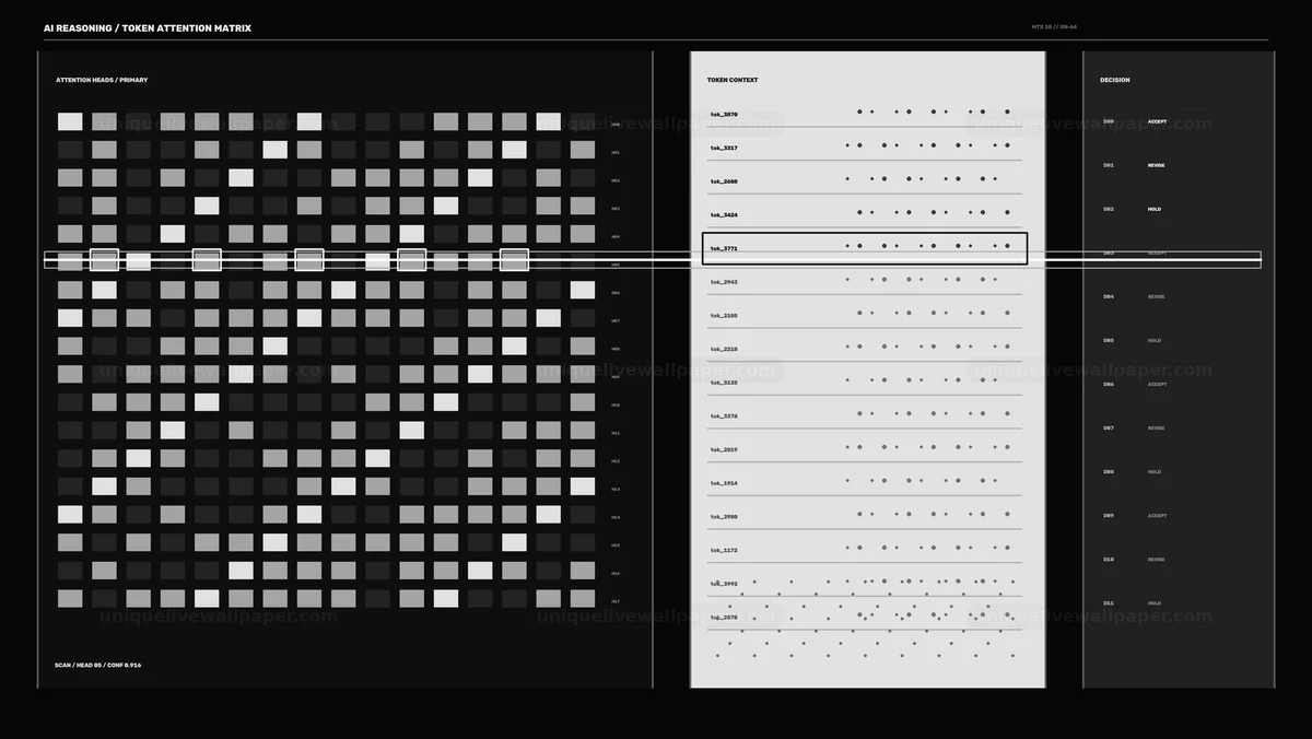 Watermarked thumbnail for AI Reasoning Analysis HUD Token Matrix Seamless Loop