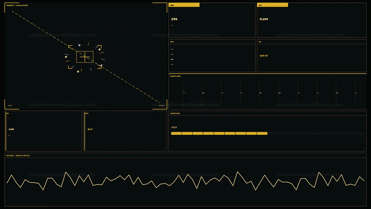 Aircraft Navigation HUD Route Tracking Seamless Loop