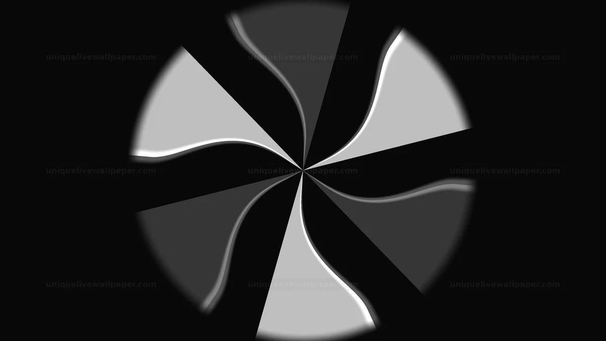 Black and White Rotating Pinwheel Background Seamless Loop