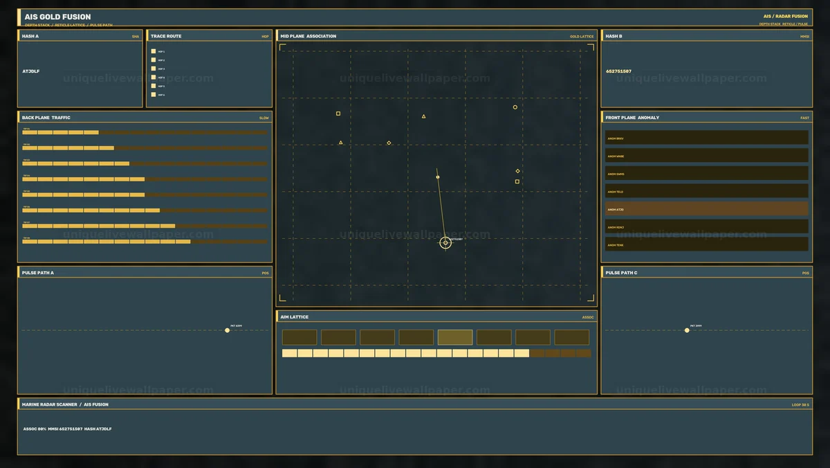 Maritime Radar Tracking HUD Seamless Loop