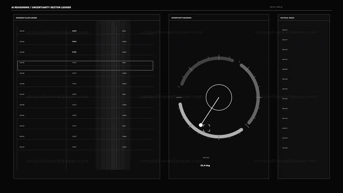 AI Reasoning Analysis HUD with Uncertainty Gauge
