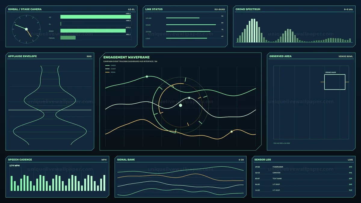 Crowd Analytics HUD Dashboard Seamless Loop