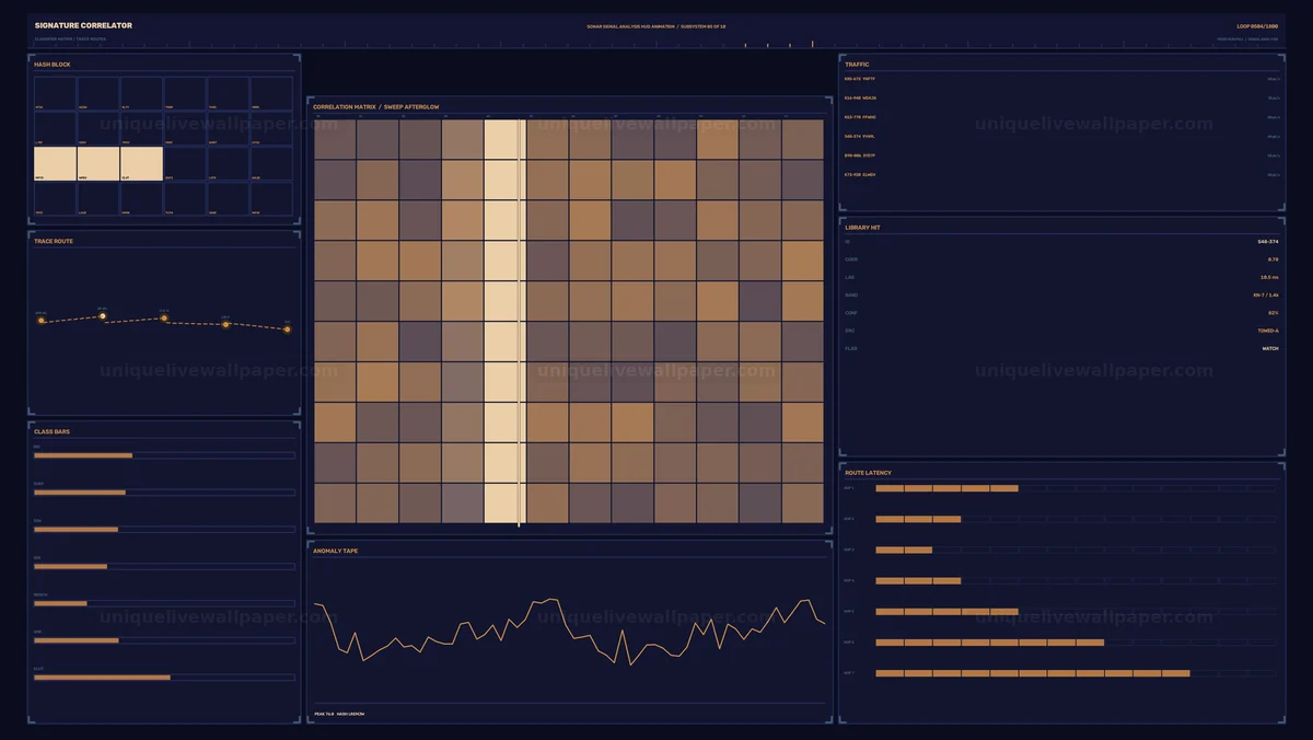 Signal Analysis Cybersecurity HUD Seamless Loop