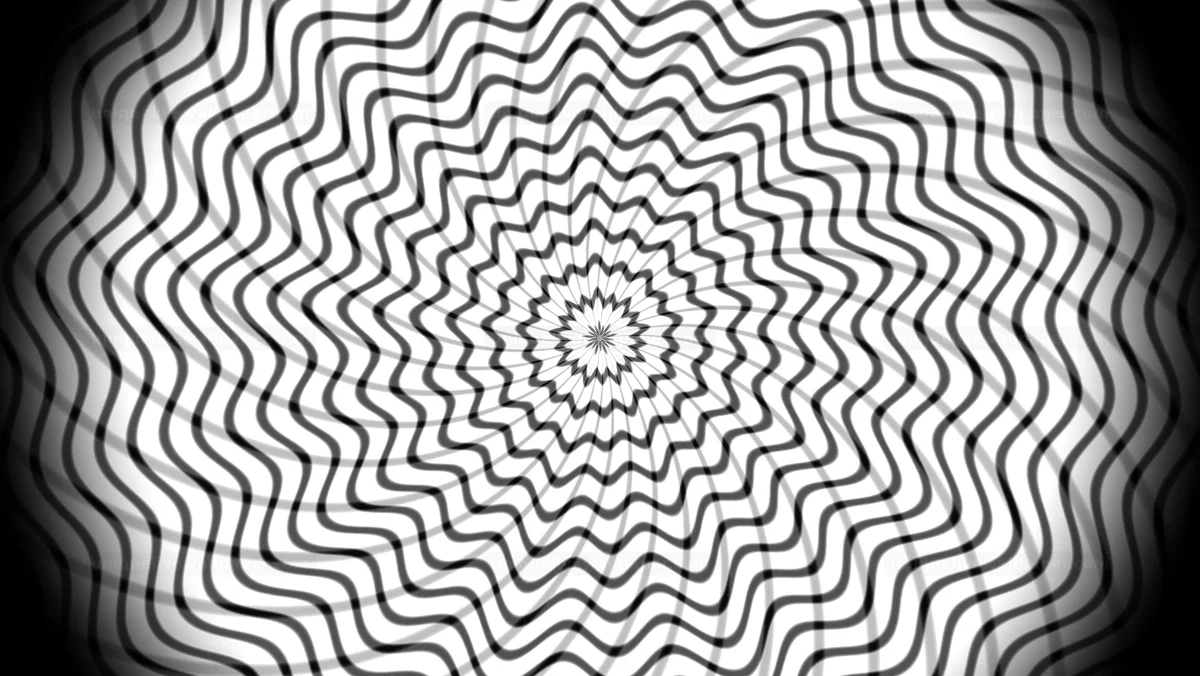 Watermarked thumbnail for Black and White Warped Radial Grid Background Seamless Loop