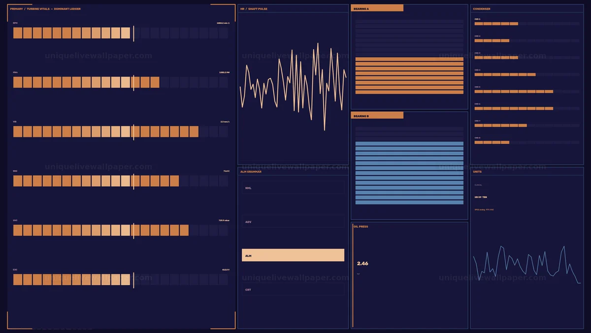Industrial Turbine Vitals Dashboard Seamless Loop