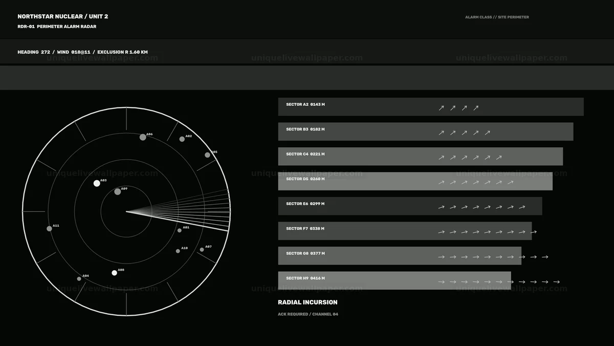 Watermarked thumbnail for Nuclear Plant Alarm Status Display Seamless Loop