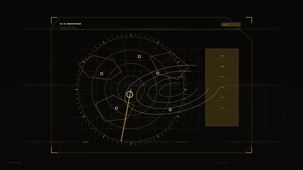 Futuristic Radar Data Interface Seamless Loop