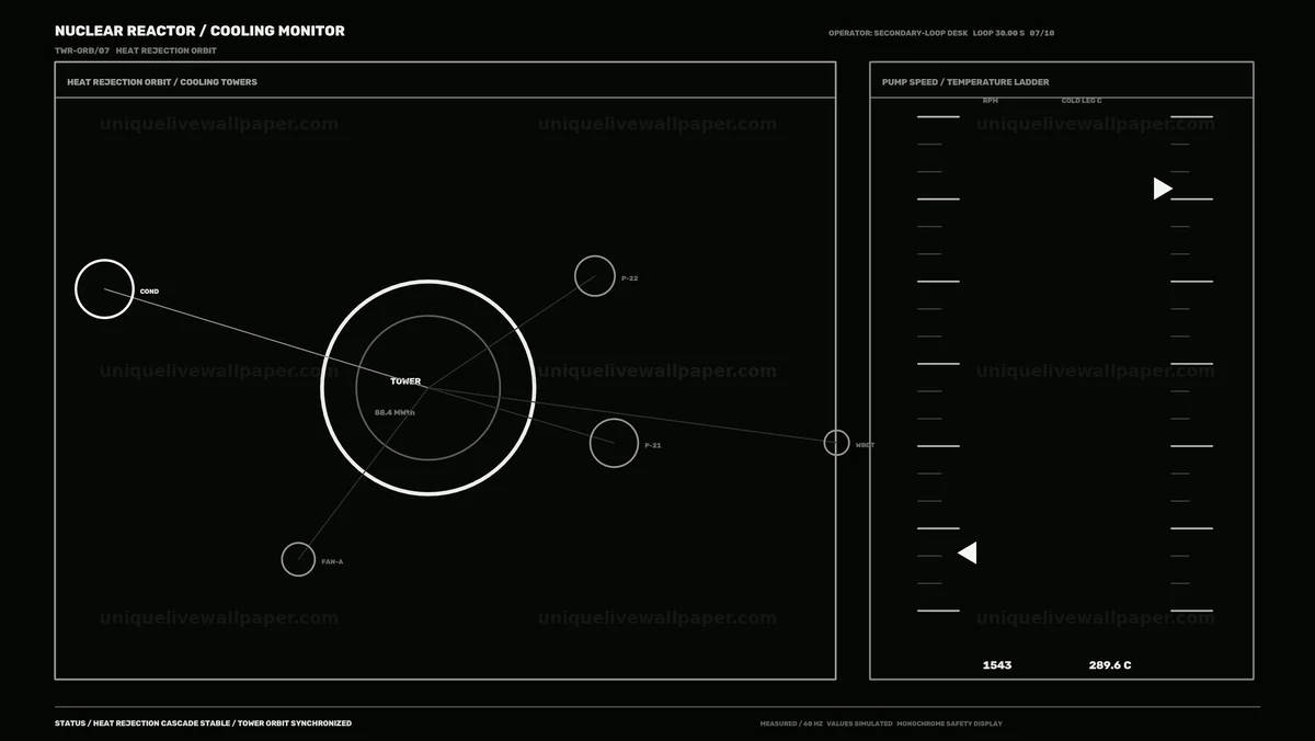 Nuclear Reactor Cooling Monitoring HUD Seamless Loop