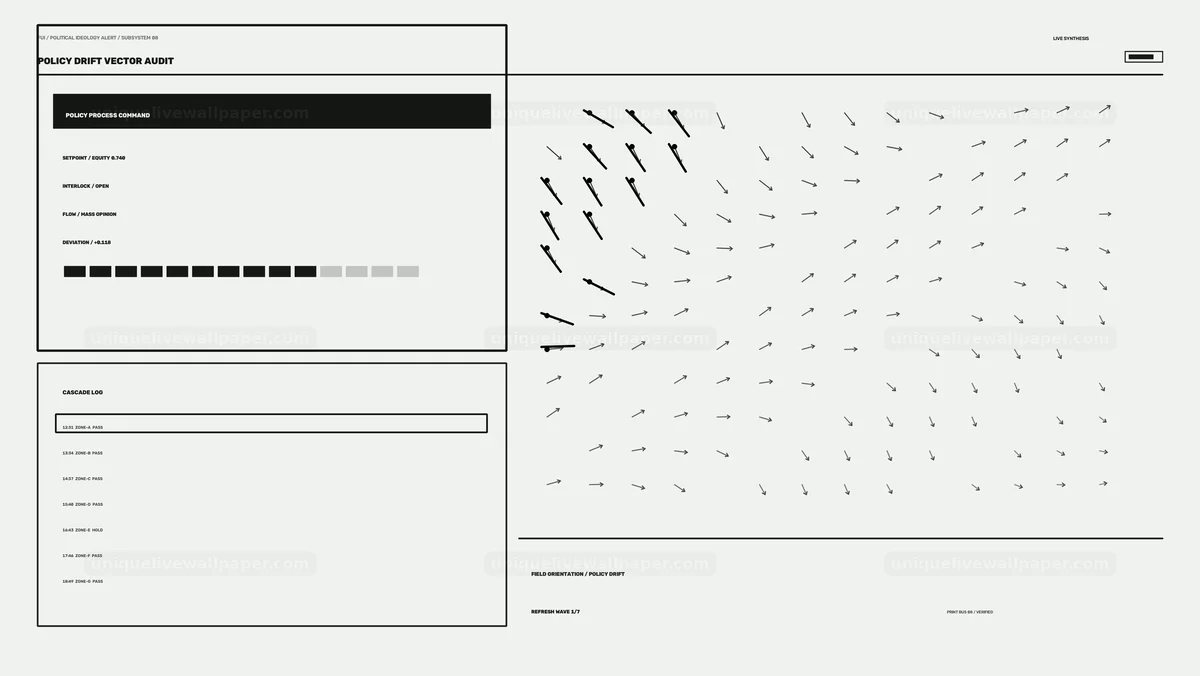 Watermarked thumbnail for Political Ideology Alert FUI Policy Drift Seamless Loop