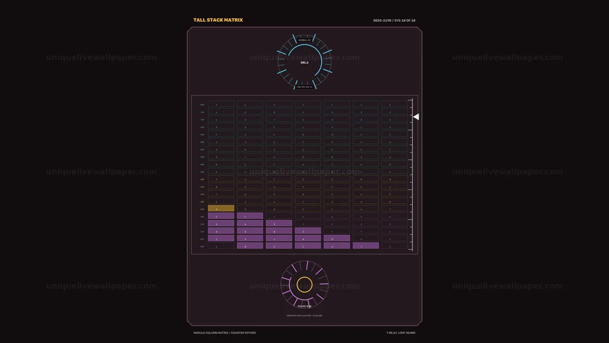 Watermarked thumbnail for Futuristic Data Matrix HUD Seamless Loop