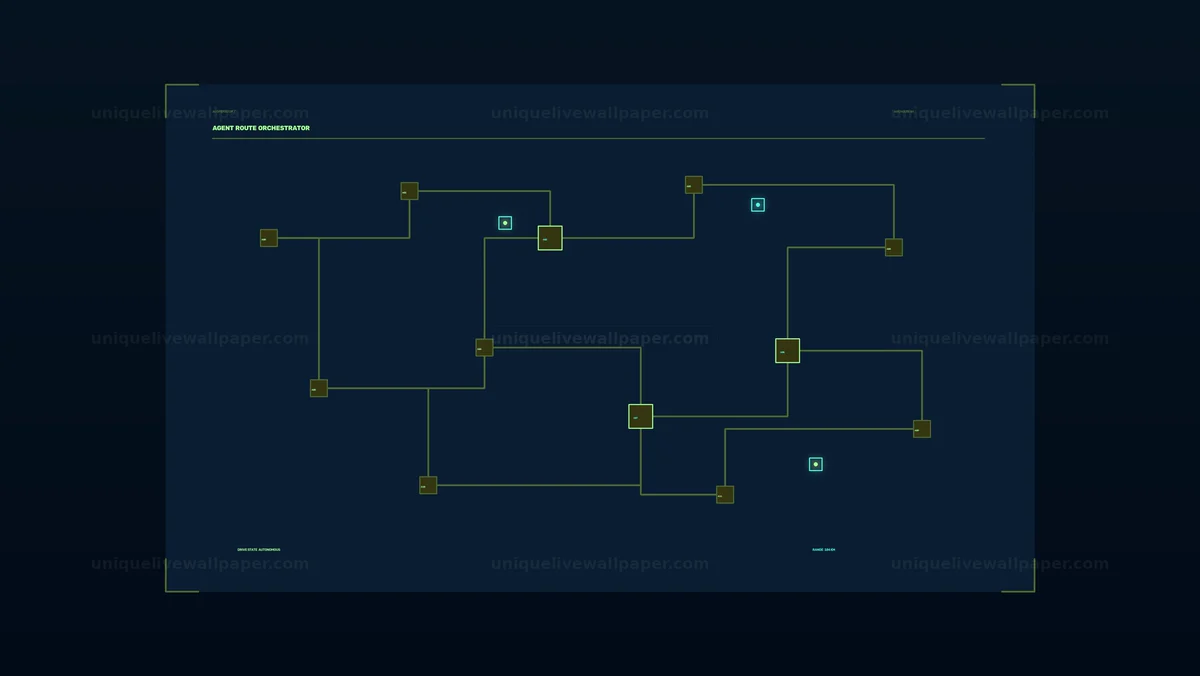 AI Operator Route Network HUD Seamless Loop