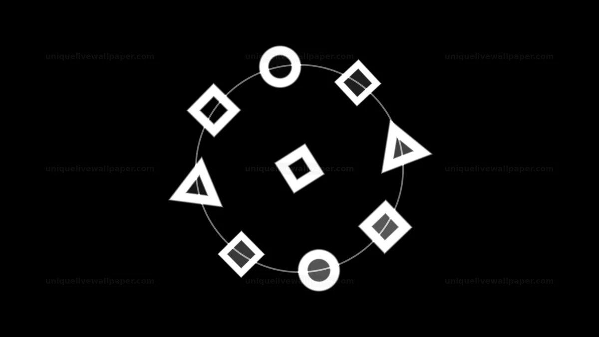 Watermarked thumbnail for Black and White Rotating Icon Orbit Seamless Loop