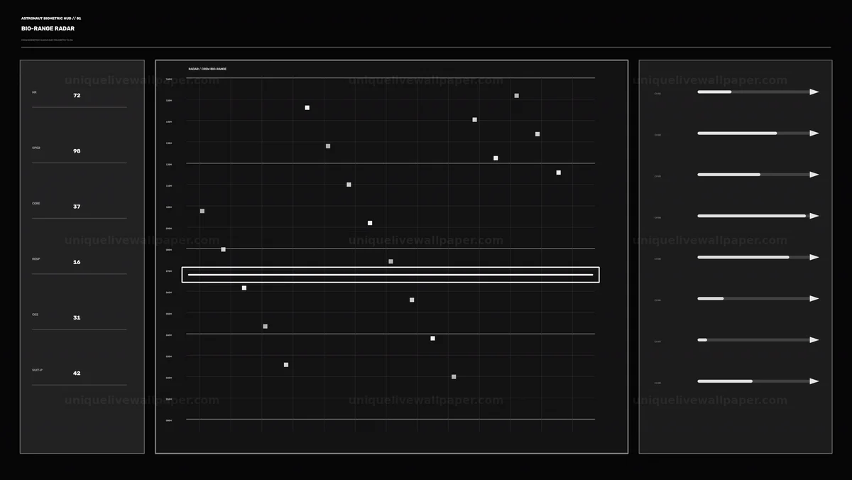 Watermarked thumbnail for Astronaut Biometric Radar HUD Seamless Loop
