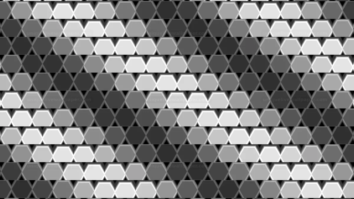 Watermarked thumbnail for Black and White Hexagon Wave Background Seamless Loop
