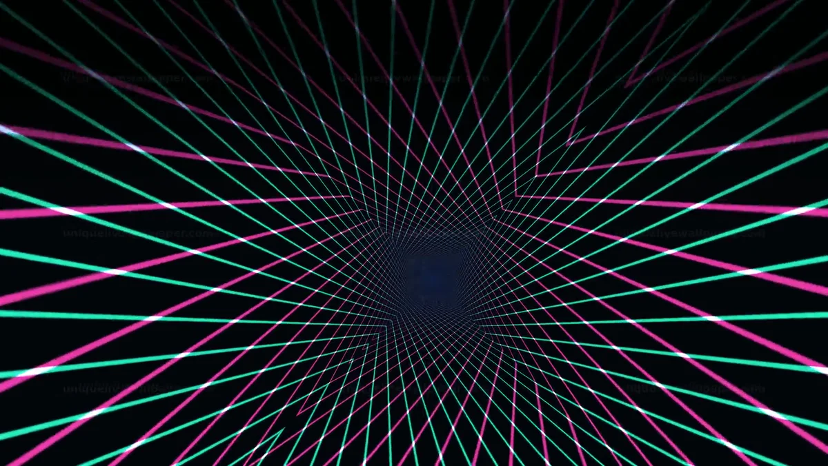 Watermarked thumbnail for Dark neon tunnel with copy space shows glowing lines in motion