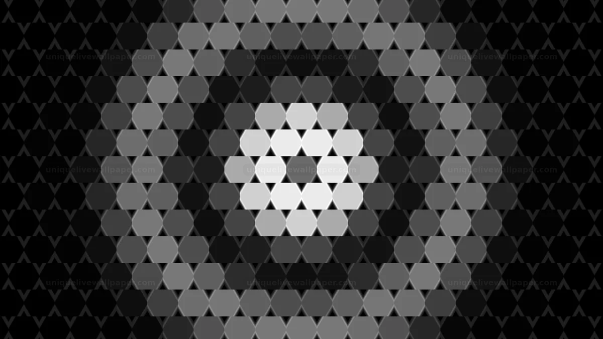 Black and White Geometric Hexagon Wave Seamless Loop