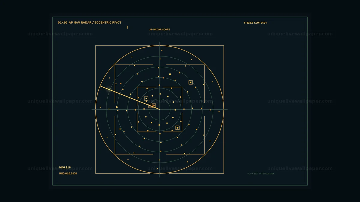 Watermarked thumbnail for Futuristic Radar Navigation HUD Seamless Loop
