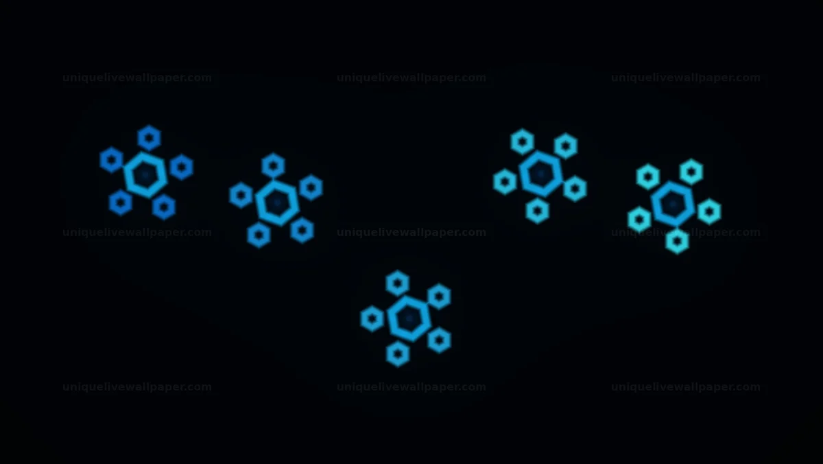Glowing Blue Hexagon Motifs Seamless Loop