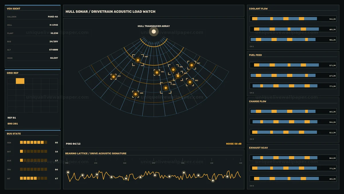 Watermarked thumbnail for Military Hull Sonar Tracking HUD Seamless Loop