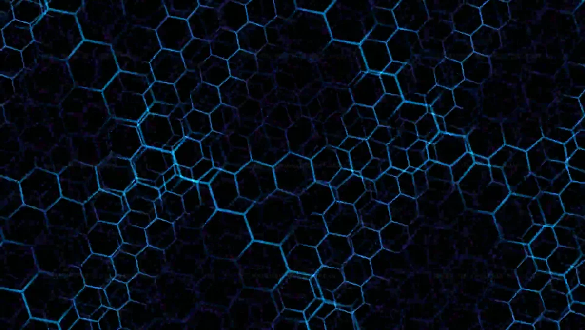 Watermarked thumbnail for Futuristic animated hexagonal grid background with blue lines