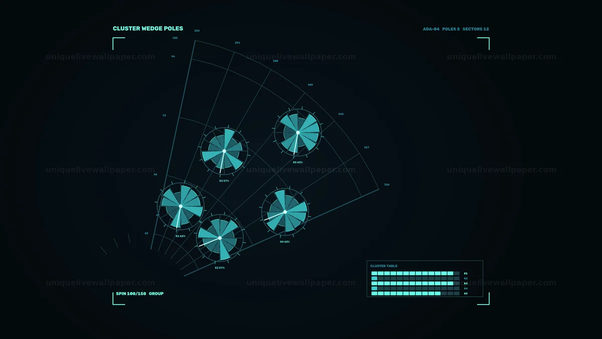 AI Data Analysis HUD Cluster Visualization Seamless Loop