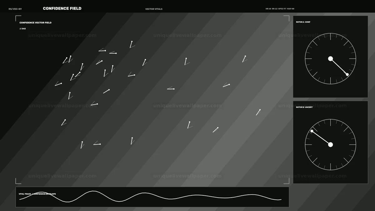 AI Reasoning Confidence Field HUD Seamless Loop