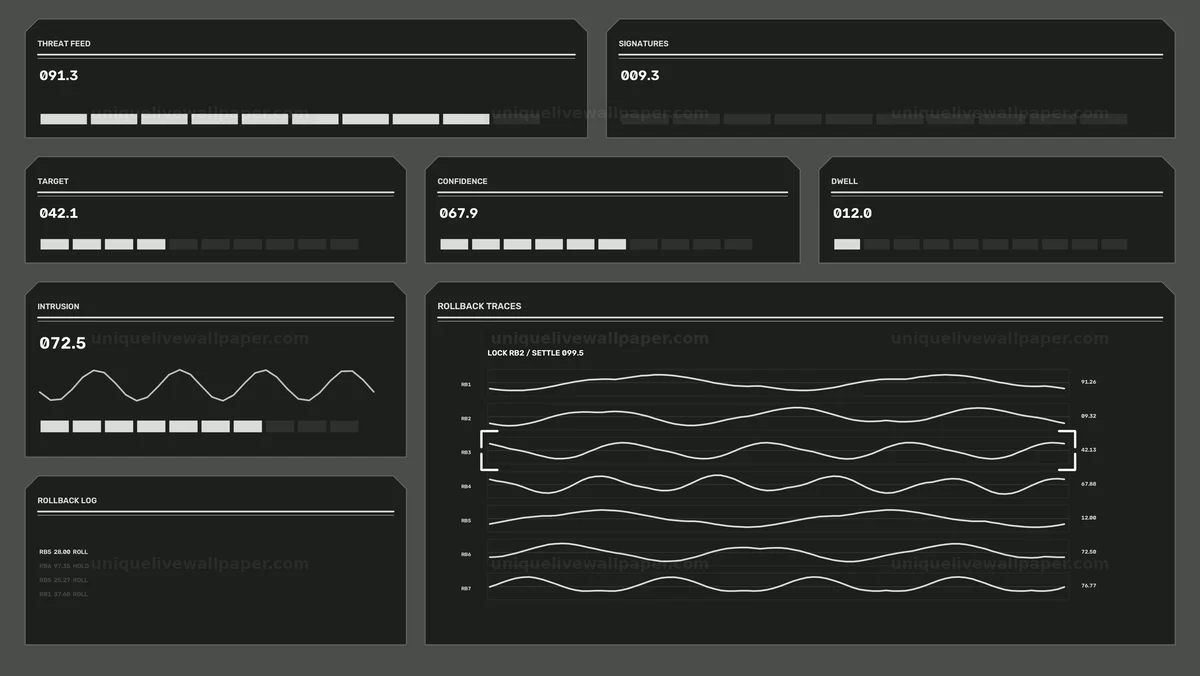 Watermarked thumbnail for Cybersecurity Threat Monitoring HUD Seamless Loop