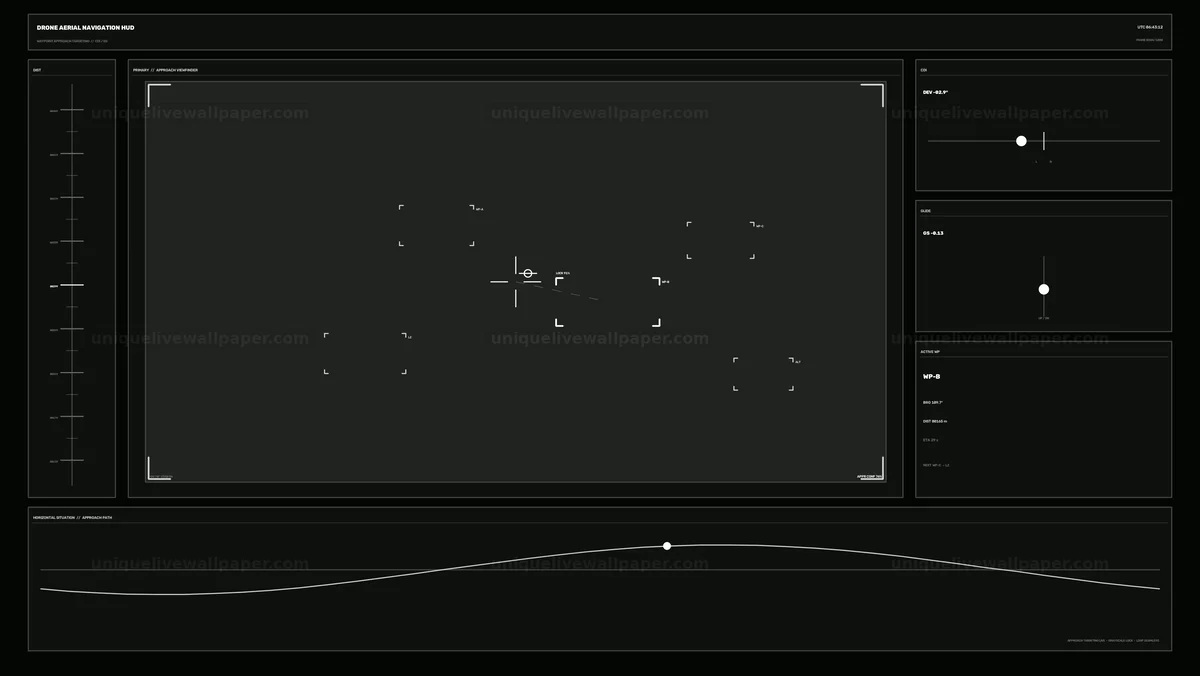 Watermarked thumbnail for Drone Aerial Navigation HUD Tracking Seamless Loop