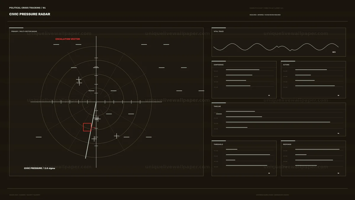 Watermarked thumbnail for Political Crisis Radar HUD Seamless Loop