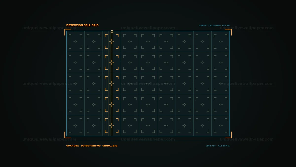 Watermarked thumbnail for Digital Acquisition Radar HUD Detection Grid Seamless Loop