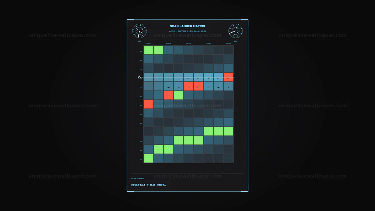Watermarked thumbnail for Scan Matrix Data HUD Seamless Loop