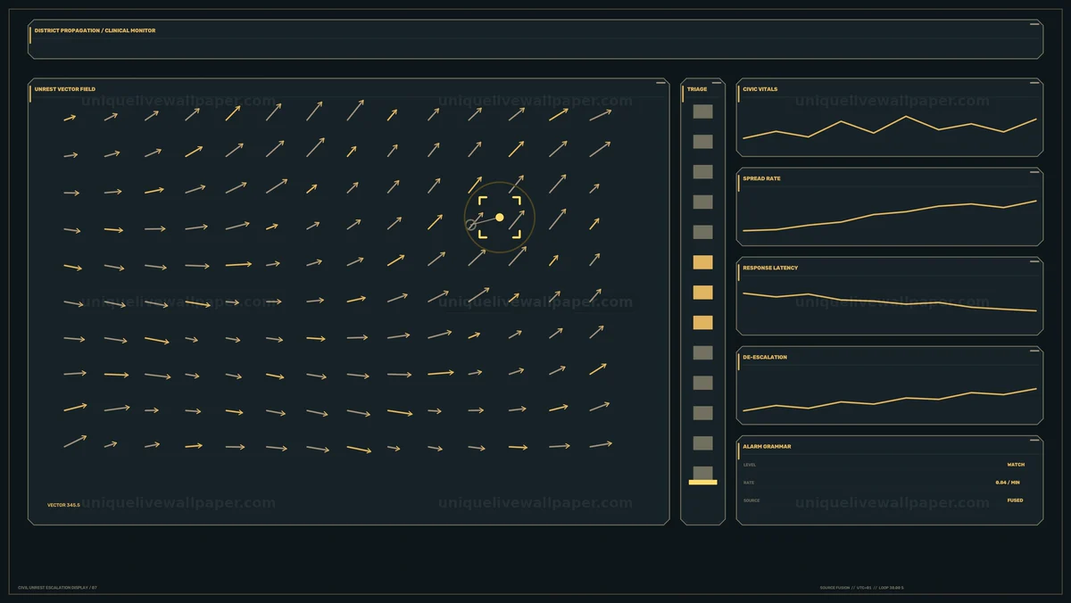 Watermarked thumbnail for Civil Unrest Monitoring HUD Seamless Loop