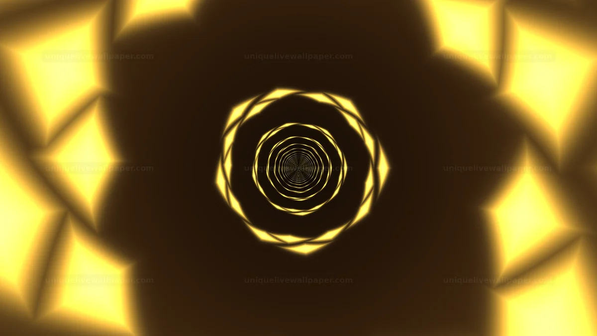 Watermarked thumbnail for Golden Concentric Rings Tunnel Seamless Loop