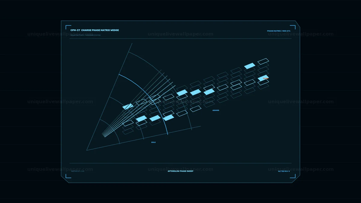 Solar Battery Charge Phase Matrix HUD Seamless Loop