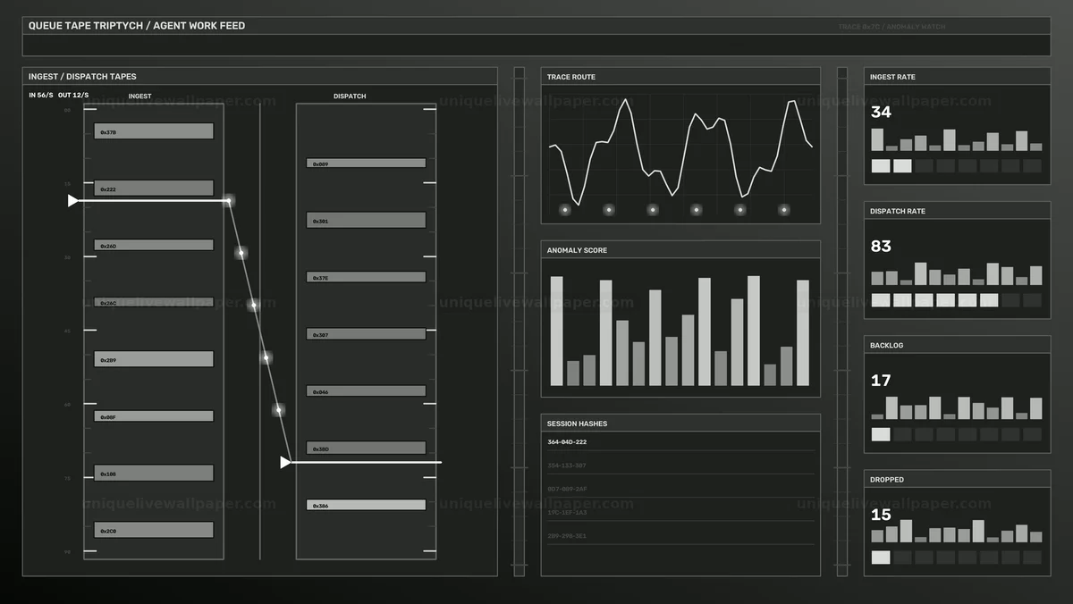 Agent Activity Dashboard HUD Seamless Loop