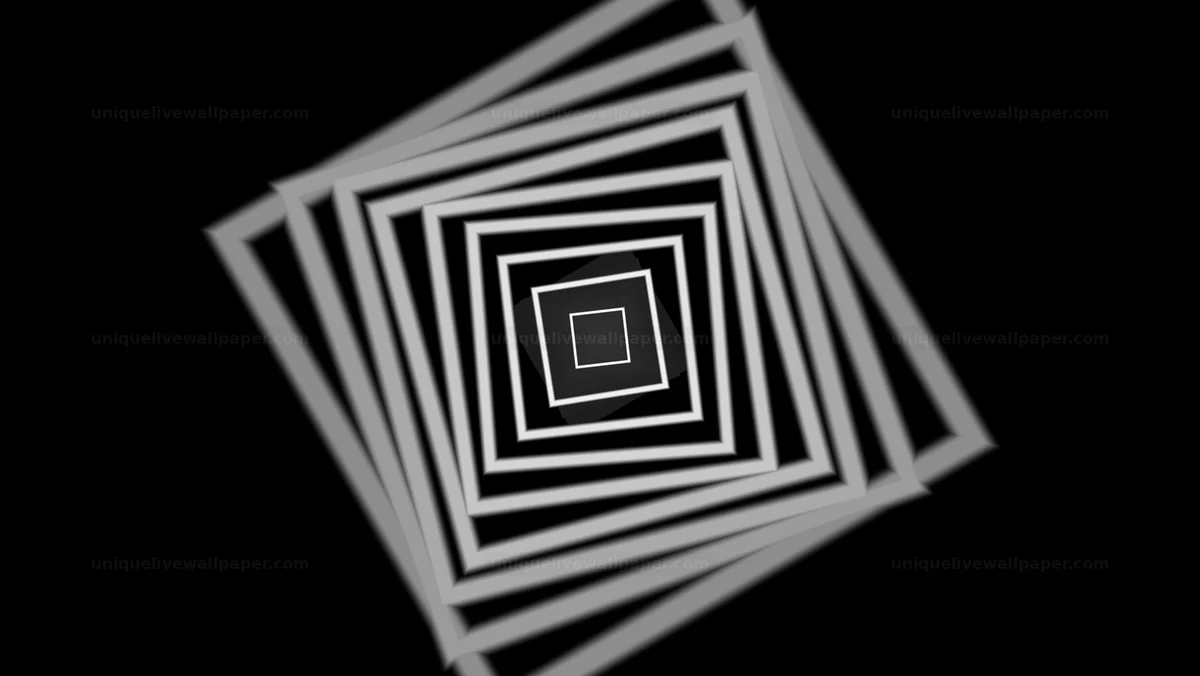 Black and white vortex radial background creates a sense of depth