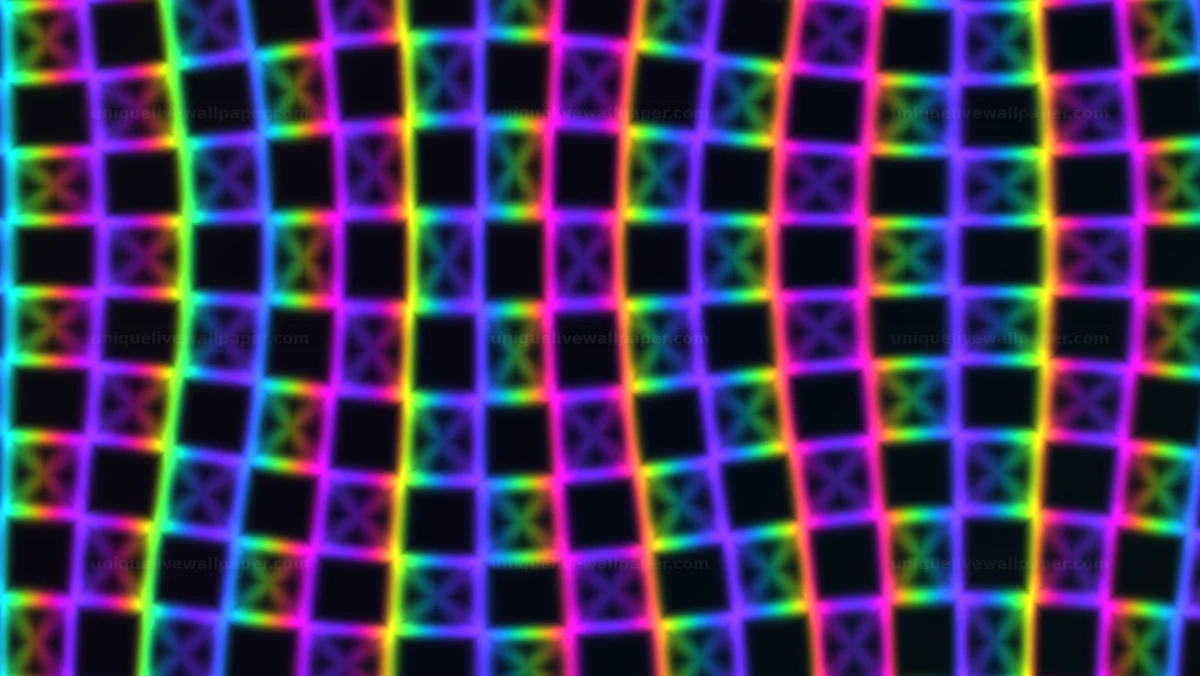 Colorful Glowing Grid Background Seamless Loop