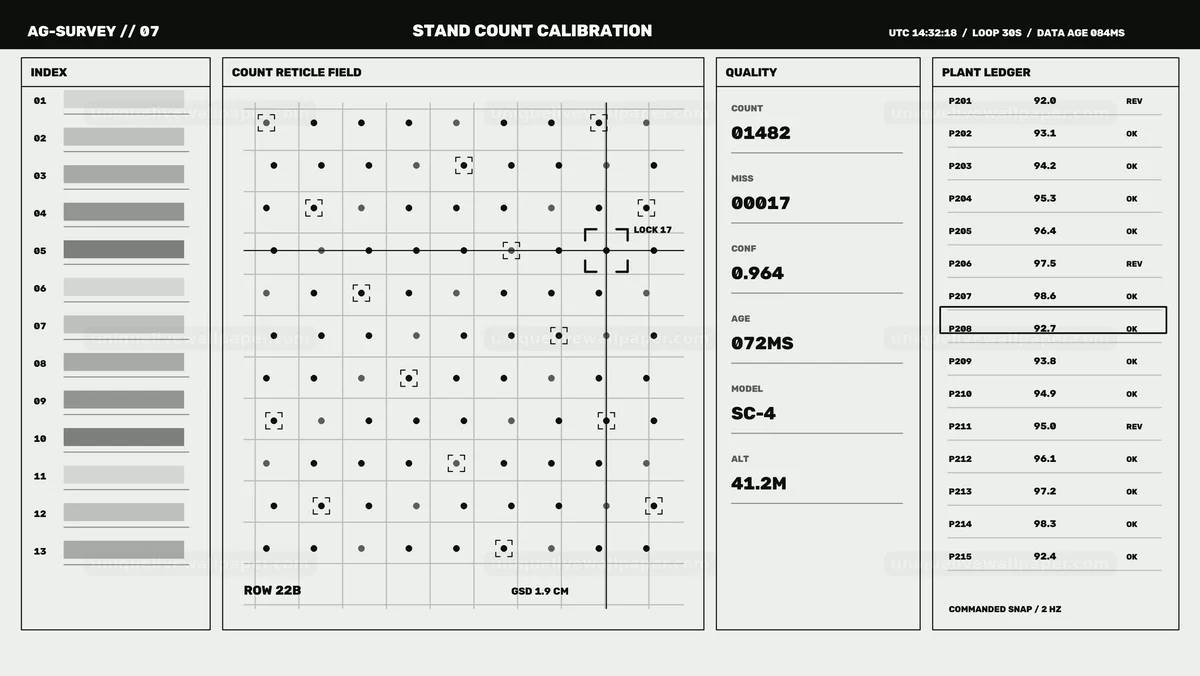 Watermarked thumbnail for Drone Agricultural Stand Count HUD Seamless Loop