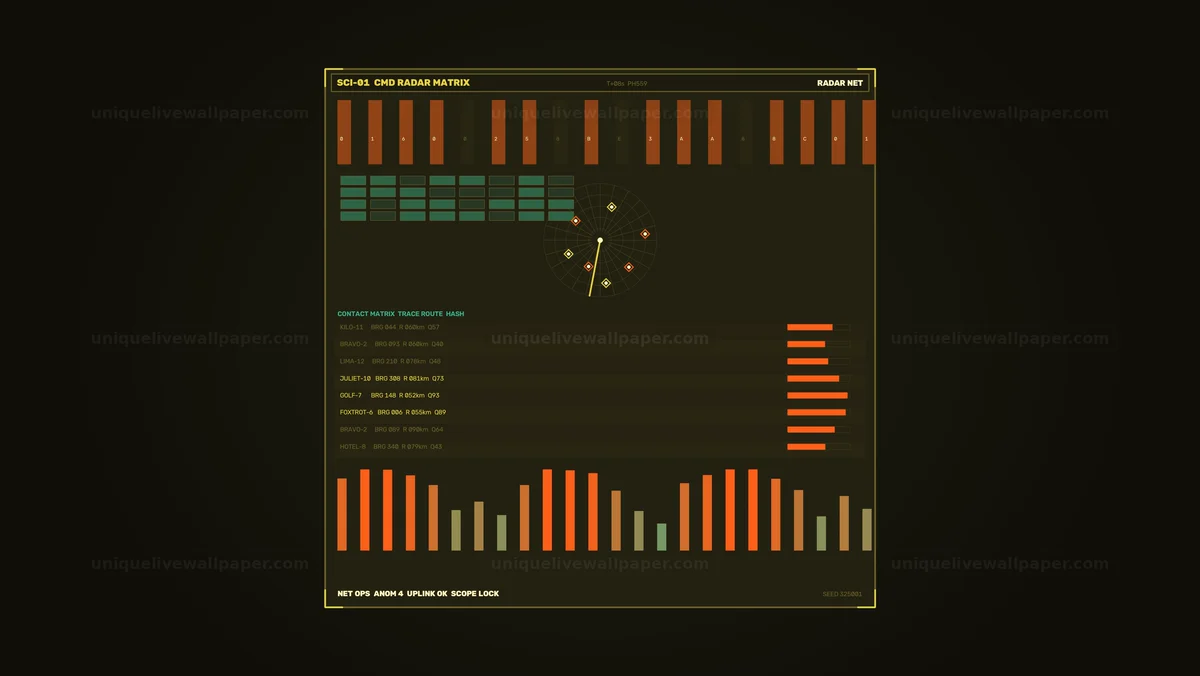 Watermarked thumbnail for Fictional Spacecraft Command Radar HUD Seamless Loop