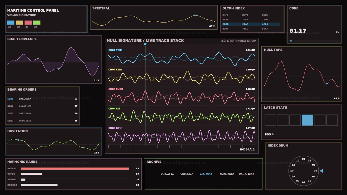 Watermarked thumbnail for Maritime Control Panel Waveforms Seamless Loop