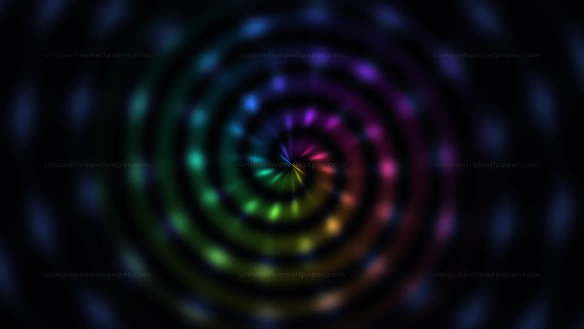 Watermarked thumbnail for Rainbow Spiral Light Tunnel Seamless Loop