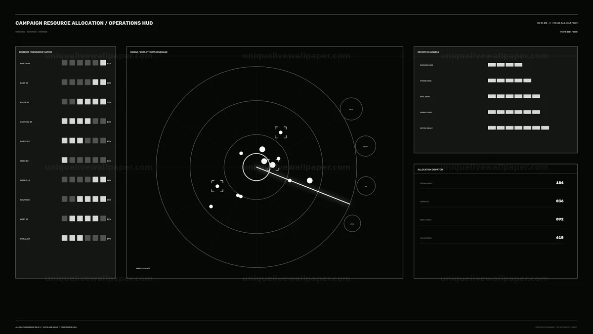 Campaign Resource Allocation Dashboard HUD Seamless Loop