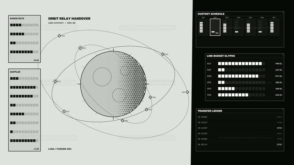 Lunar Exploration Orbit Relay HUD Seamless Loop