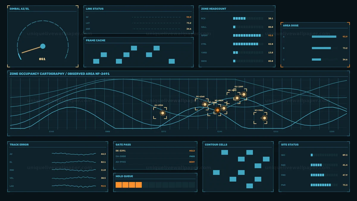 Futuristic Zone Mapping Data HUD Seamless Loop